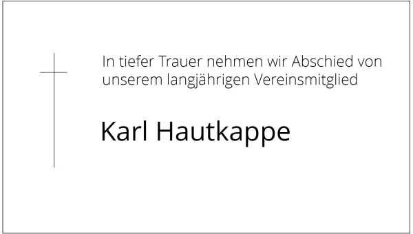 Karl Hautkappe - Nachruf